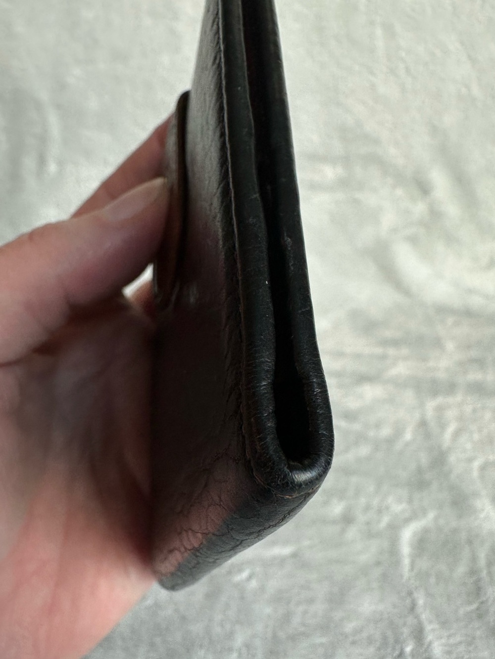 Vintage Gucci Bifold Wallet Black Brown Leather Snap Tab - Picture 9 of 12